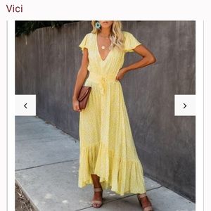 Vici Mango Button Down Smocked Maxi Dress